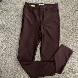 Good American Brown Dress Pants with Flat Front Design